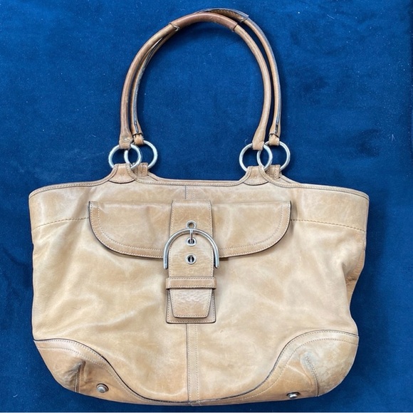 Handbags - 100% Authentic COACH X-Large Leather Soho Shoulder Bag Y2K Buckle Carryall